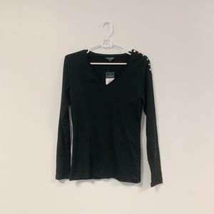 Ralph Lauren Black Shoulder Button Shirt